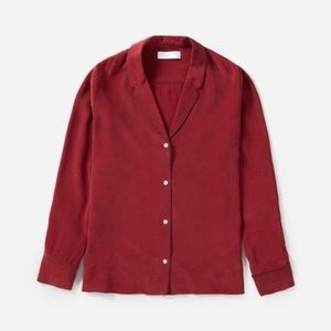 Everlane red silk shirt; size 4
